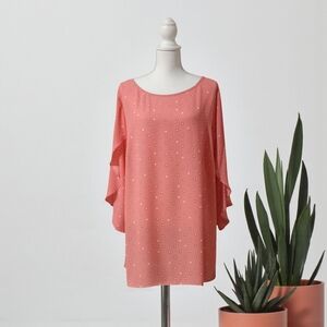 WORTHINGTON PULLOVER TOP SIZE 2X NWT 3/4 SLEEVES POLKADOT PATTERN